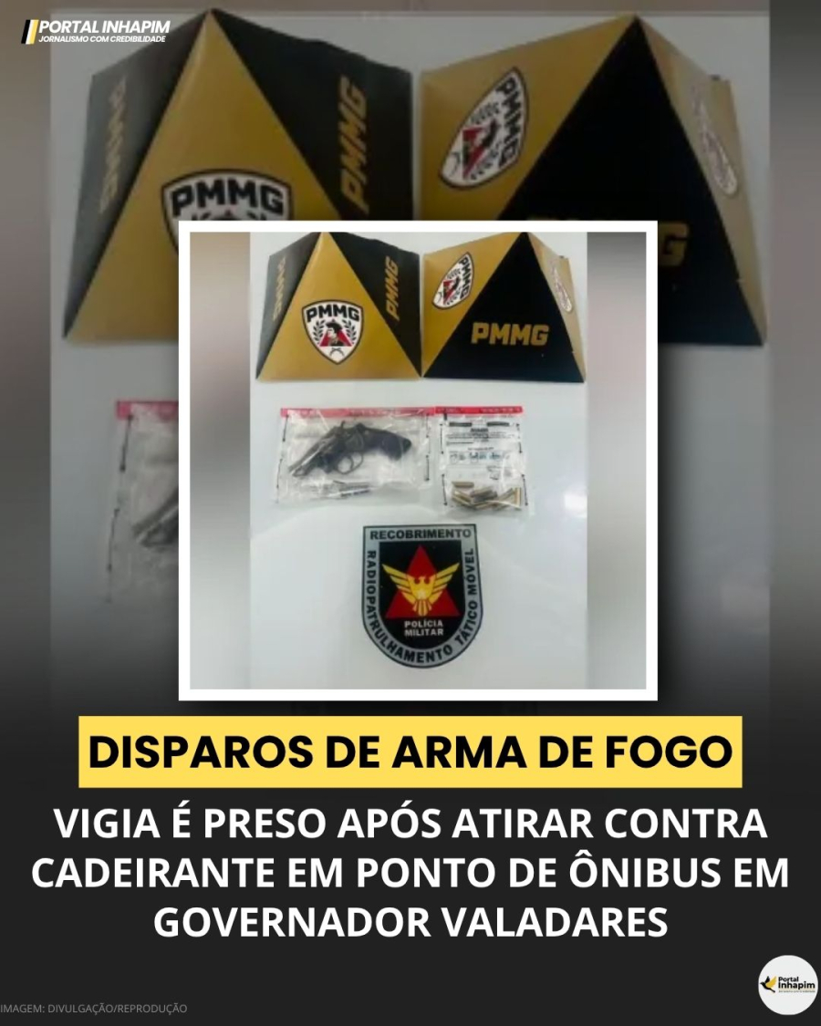 Vigia é preso após atirar contra cadeirante em ponto de ônibus em Governador Valadares